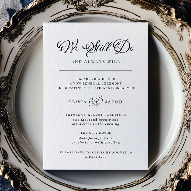 Wedding Charm | Black and White Vow Renewal Invitation (Creator Uploaded)