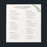 Wedding Checklist Notepad<br><div class="desc">The Perfect planner with a front wedding checklist so the soon to be bride can be on the top of things and avoid the bridezilla syndrome! You can personalize each batch of the checklist or leave it as it is, but do not forget to personalise with your names and wedding...</div>