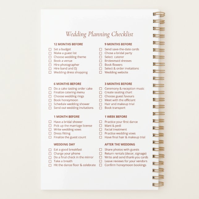 Wedding Checklist Planner Boho  (Back)