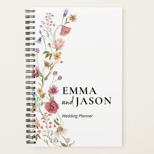 Wedding Checklist Planner, Floral Elegant Wedding Planner (Front)