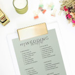 Wedding Checklist Planner Notepad<br><div class="desc">An unusual notepad for the bride to be with a Wedding Checklist Cover so the bride-to-be can be on top of things, always! You can personalize each step as well! Check the whole wedding stationery from the same Collection!!</div>