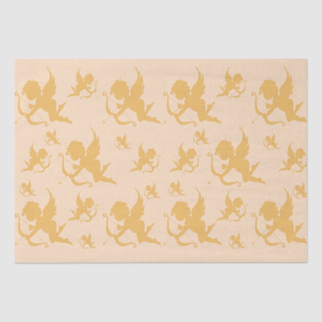 wedding cherubs in golds tissue paper (Front)