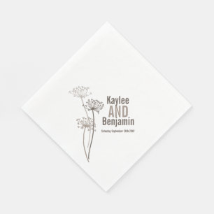 Wedding chervil / cows parsley brown paper napkin