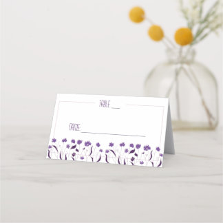Wedding Chic Modern Elegant Simple Lavender Purple Place Card