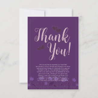 Wedding Chic Modern Elegant Simple Lavender Purple Thank You Card