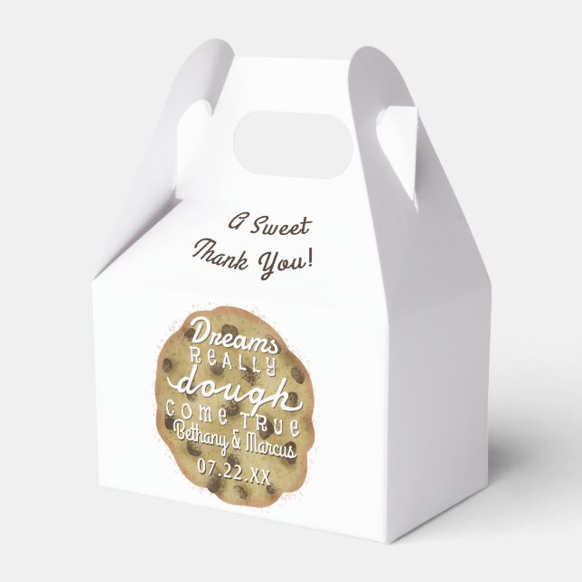 Wedding Chocolate Chip Cookie Treats Dreams Dough Favor Box (Front Side)