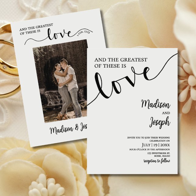 Wedding Christian Elegant Simple Typography Invitation (Creator Uploaded)