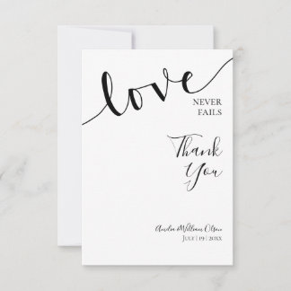 Wedding, Christian, Simple, Elegant, Typography, Thank You Card
