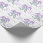 Wedding chrysanthemum purple name date wrap wrapping paper<br><div class="desc">Pretty wedding wrapping paper ideal for wrapping a very special gift to the newly weds or for wrapping wedding favours. Graphic outline chrysanthemum flower art wedding gift wrap paper. Customize with bride and groom's name, wedding date and choice of greeting. Uniquely drawn and designed by Sarah Trett. www.sarahtrett.com for www.mylittleedenweddings.com...</div>