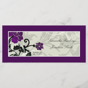 Wedding Church Program - Purple Floral Swirl