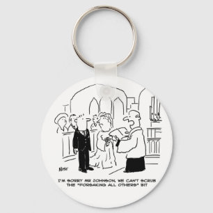 Wedding Church Service Vicar Can't Scrub Vows Keychain