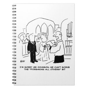 Wedding Church Service Vicar Can't Scrub Vows Notebook