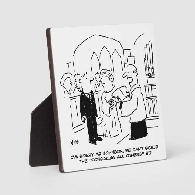 Wedding Church Service Vicar Can't Scrub Vows Plaque (Front)