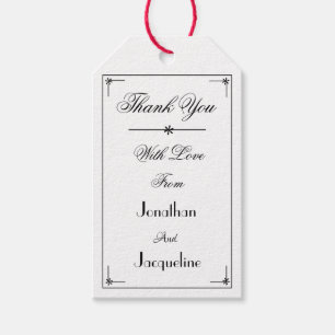 Wedding Classic Elegant Chic Script Name Thank You Gift Tags