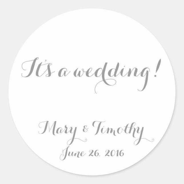 Wedding Classic Round Sticker (Front)