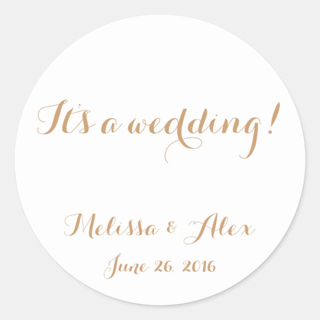 Wedding Classic Round Sticker (Front)