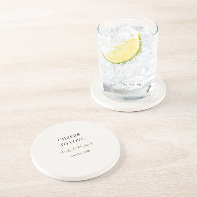 Wedding Coasters | Cheers To Love Favour (Side)