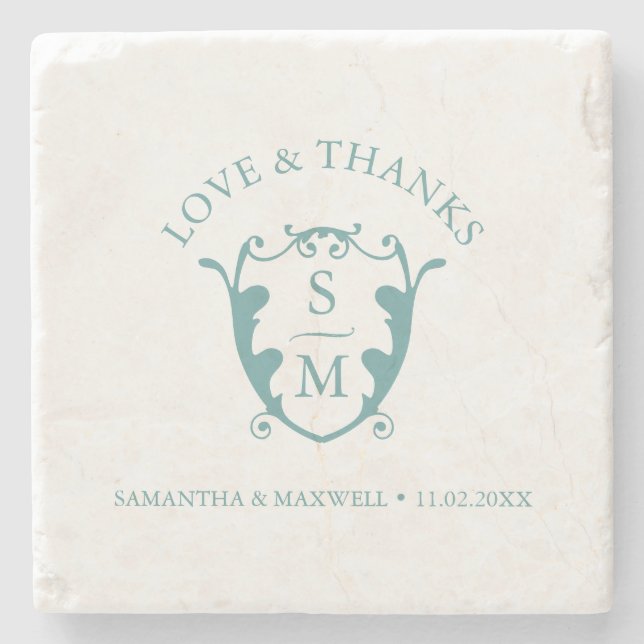 Wedding Coasters Classic Monogram Favours (Front)