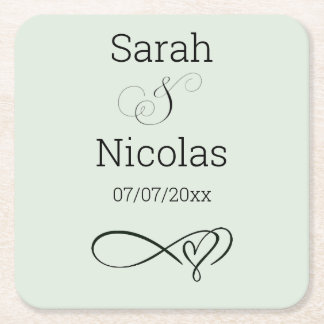 Wedding coasters personalized minimalist 