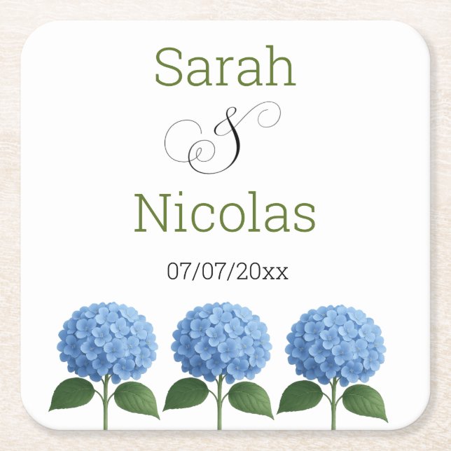 Wedding coasters personalized minimalist  (Front)