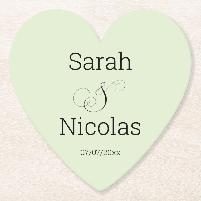 Wedding coasters personalized minimalist  (Front)