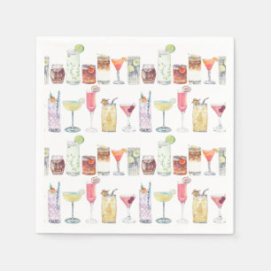 Wedding Cocktail Napkins Illustrated Cocktail Hour