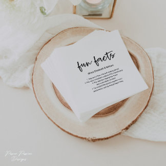 Wedding Cocktail Napkins with Fun Facts!