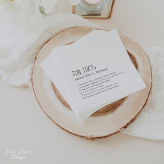 Wedding Cocktail Napkins with Fun Facts!