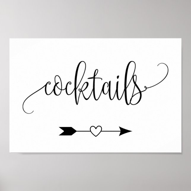 Wedding Cocktails Directional Sign (Front)