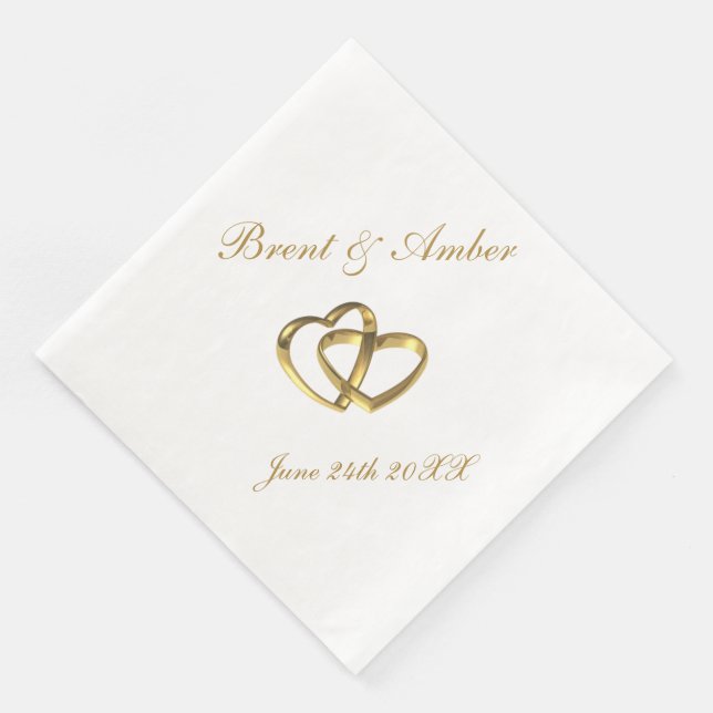 Wedding Coined Cocktail Napkin (Corner)