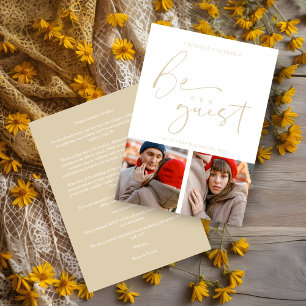 Wedding Collage 2 Photos Be Our Guest Romantic Save The Date
