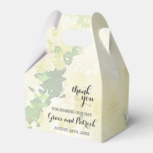 Wedding Collection ~ White Annabelle Hydrangeas Favor Box (Front Side)