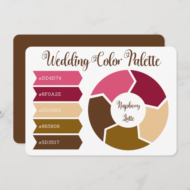 Wedding Color Palette Card with Hex Color Codes (Front/Back)