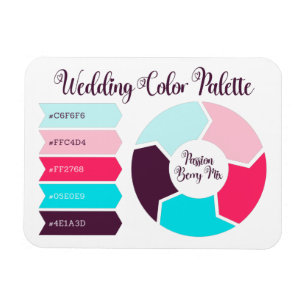 Wedding Colour Palette Card with Hex Colour Codes  Magnet