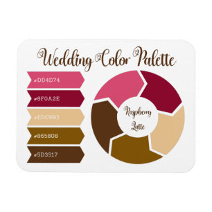 Wedding Colour Palette Card with Hex Colour Codes  Magnet