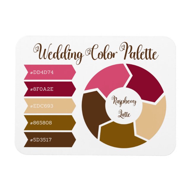 Wedding Colour Palette Card with Hex Colour Codes  Magnet (Horizontal)