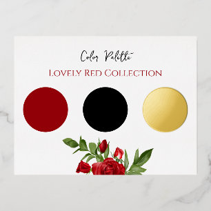 Wedding Colour Palette Font Sample Lovely Red Real Foil Invitation Postcard