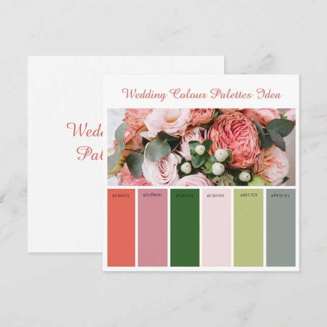 Wedding Colour Palettes Idea Card (Front/Back)