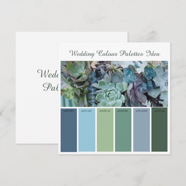 Wedding Colour Palettes Idea Card (Front/Back)