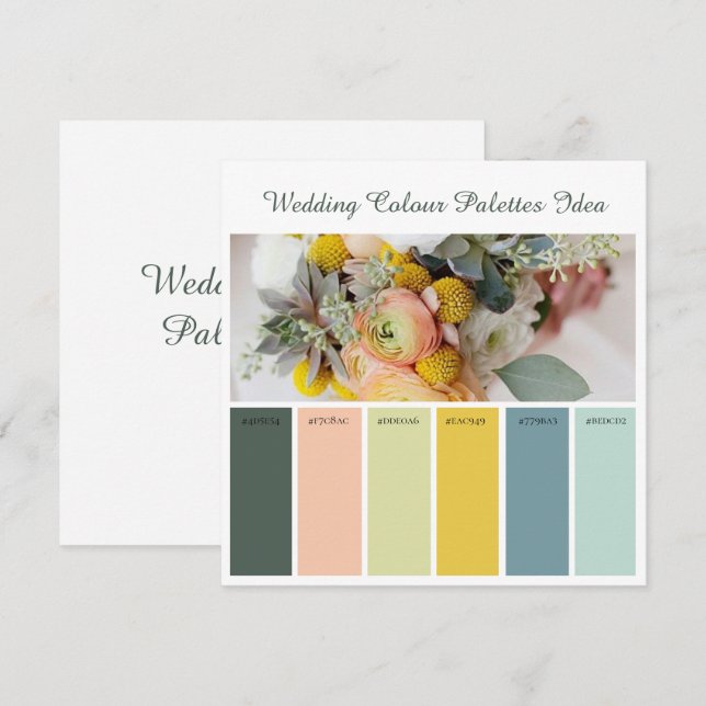 Wedding Colour Palettes Idea Card (Front/Back)