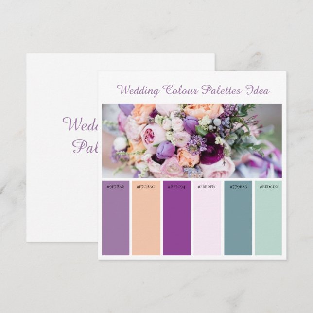 Wedding Colour Palettes Idea Card (Front/Back)