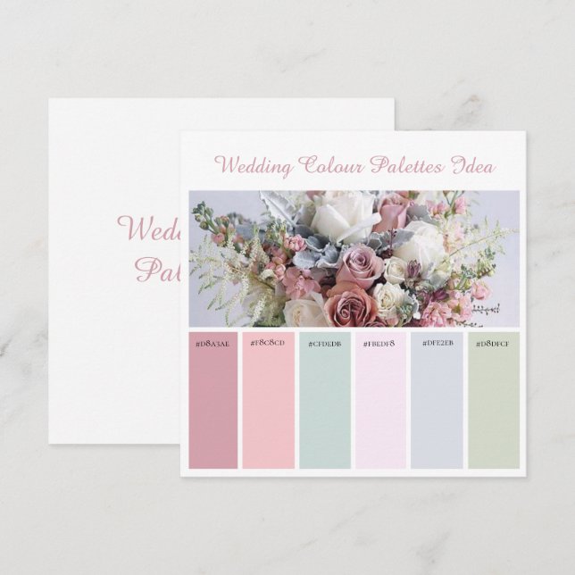 Wedding Colour Palettes Idea Card (Front/Back)