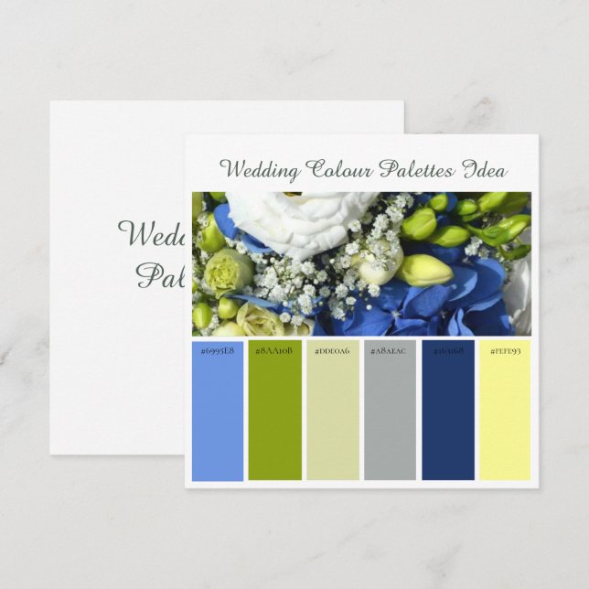 Wedding Colour Palettes Idea Card (Front/Back)