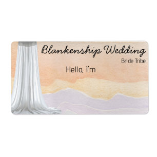Wedding Colourful Watercolor Label Name Tag