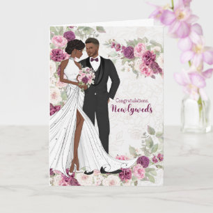 Wedding Congrats African American Bride and Groom Card