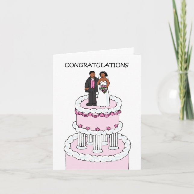 Wedding Congratulations African American Couple Card (Front)
