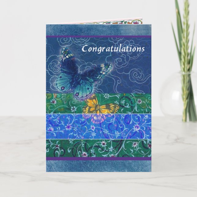 Wedding congratulations asianesque butterfly card (Front)