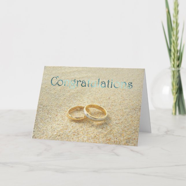 Wedding Congratulations. Beach Wedding congrats Card (Front)