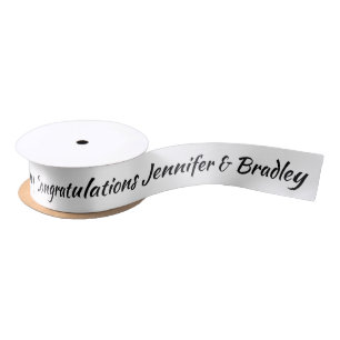 Wedding Congratulations Custom Name Personalized Satin Ribbon