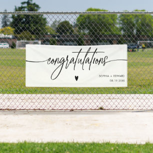 Wedding Congratulations Handwriting Typography Banner